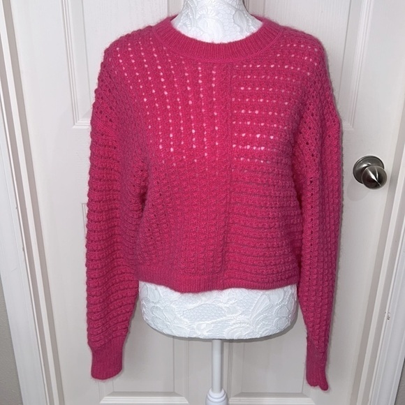 Aritzia Wilfred Free Fortune Alpaca & Mohair Fuchsia Pink Sweater - Size XS - Picture 4 of 10
